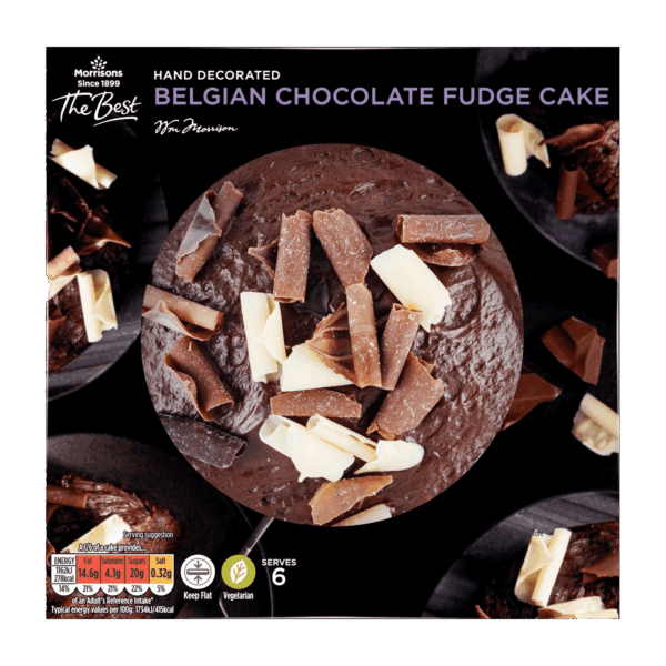 Morrisons The Best Hand Decorated Belgian Chocolate Fudge Cake Serves 6